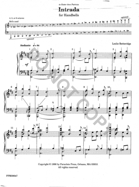 Page 1 of Intrada for Bells