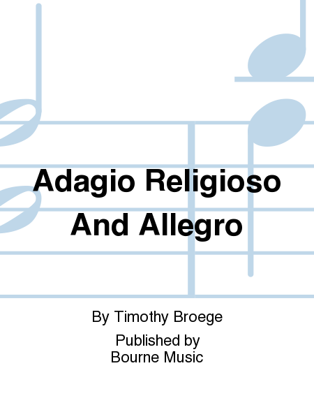 Cover of Adagio Religioso And Allegro